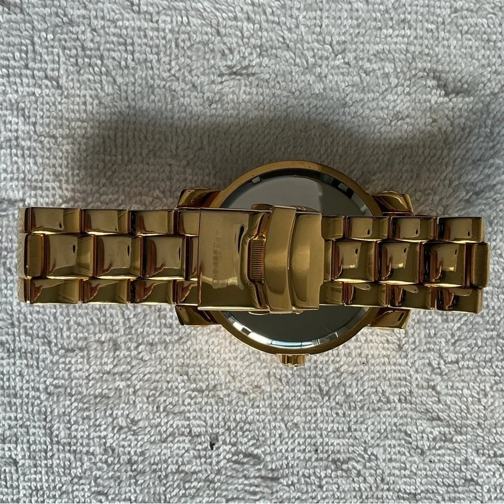 Jo Jino Platinum Watch with Diamond Accents
